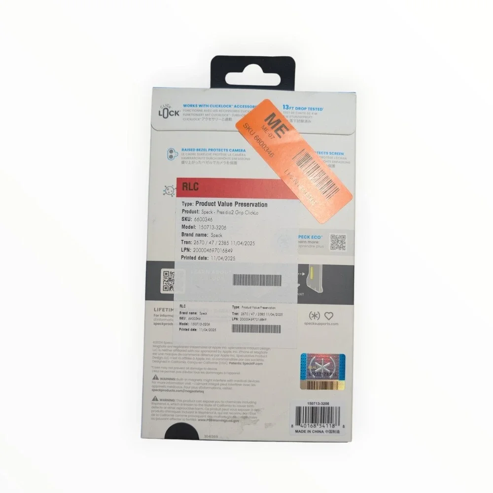 V5-O Speck Presidio2 Grip MagSafe w/ClickLock Case iPhone 16 Plus‎ - Blue